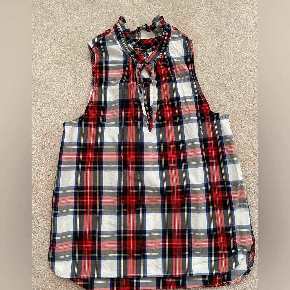 J.Crew Tartan Plaid Sleeveless Blouse